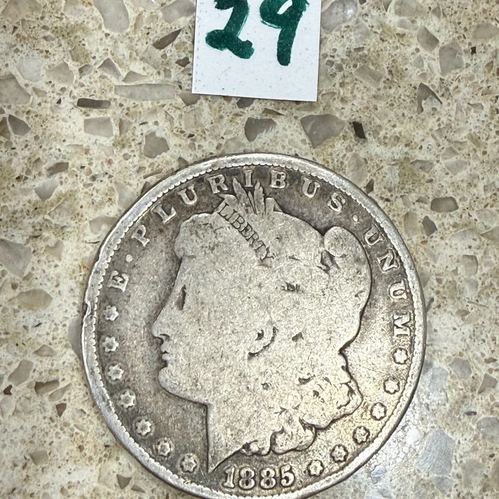 #29 - Authentic 1885 Morgan Silver Dollar coin